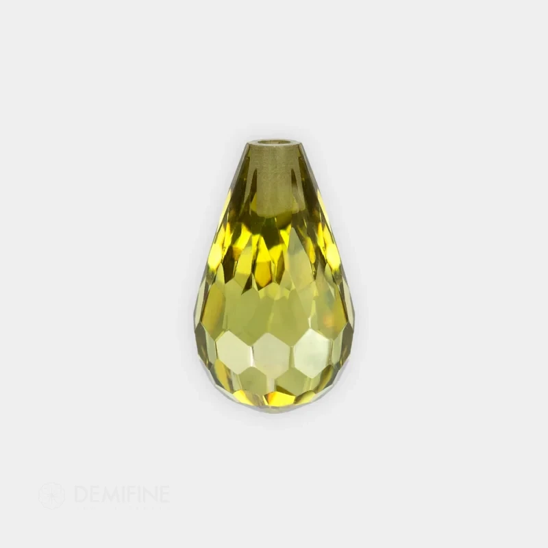 circonita briolette color peridoto oliva