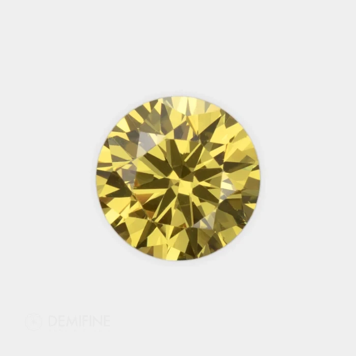 circonita redonda brillante color amarillo
