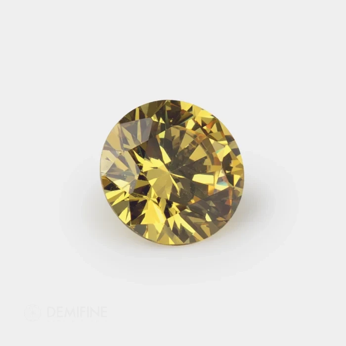 circonita redonda brillante color amarillo lateral