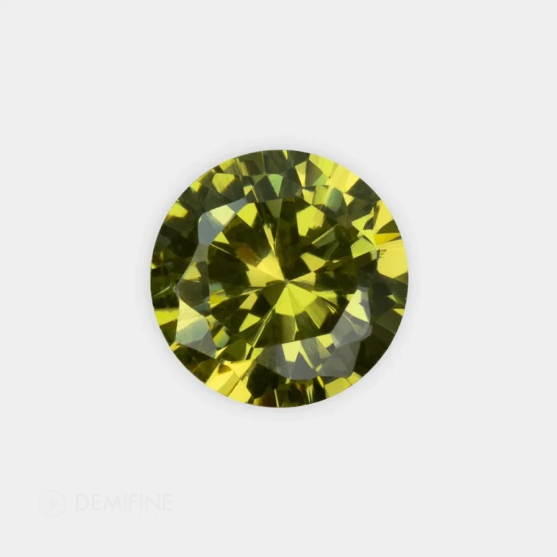 Circonita redonda brillante verde oliva
