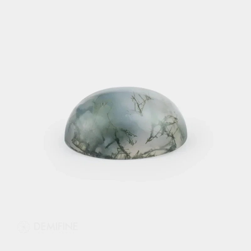 cabujon agata musgo natural talla oval vista lateral