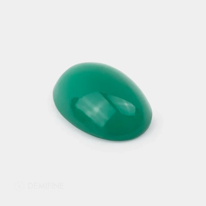 agata verde natural cabujón oval lateral