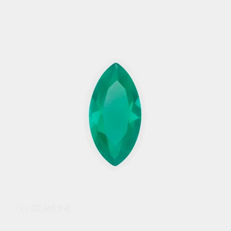 agata verde natural facetada forma marquise