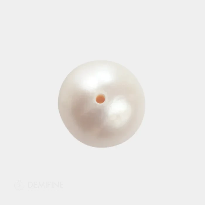perla cultivada de agua dulce blanca redonda taladro