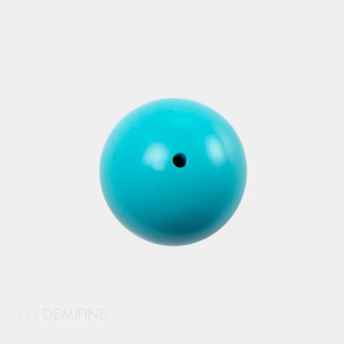 Turquesa lisa bola medio taladro color azul cielo