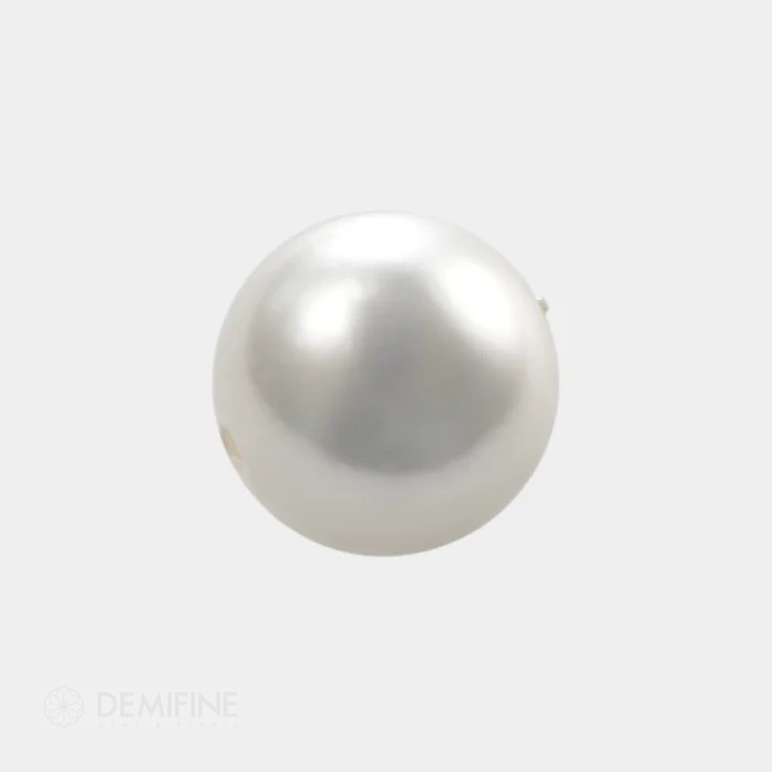 perla de imitación bola taladro de color blanco vista lateral