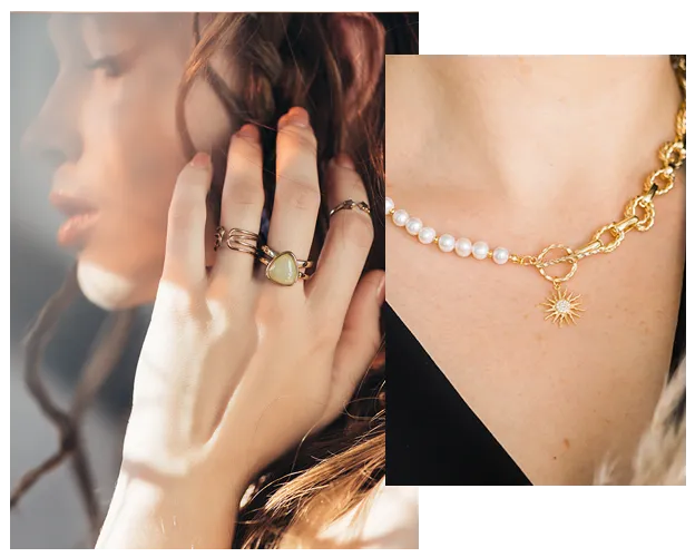 mujer con joyería demi-fine